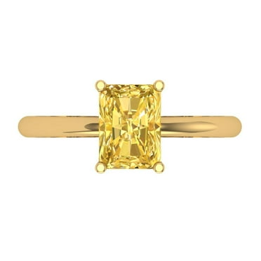 Solitaire Engagement Ring for Women - 1.75ct Natural Citrine in 14K Yellow Gold Promise Ring