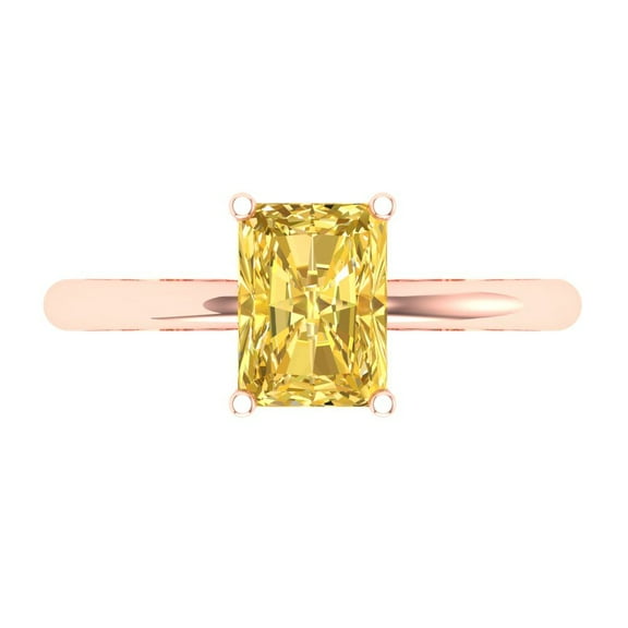 Solitaire Engagement Ring for Women - 1.75ct Natural Citrine in 18K Rose Gold Promise Ring