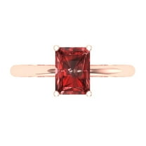 Solitaire Engagement Ring for Women - 1.75ct Natural Garnet in 18K Rose Gold Promise Ring