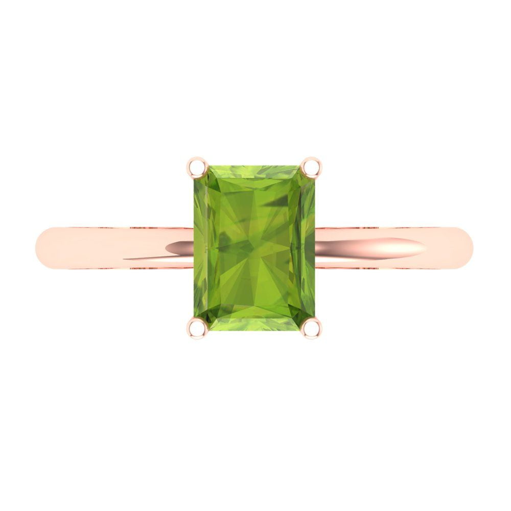 Solitaire Engagement Ring for Women - 1.75ct Natural Peridot in 18K ...