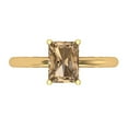 thumbnail image 1 of Solitaire Engagement Ring for Women - 1.75ct Simulated Champagne Diamond in 14K Yellow Gold Promise Ring, 1 of 6