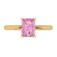 thumbnail image 1 of Solitaire Engagement Ring for Women - 1.75ct Simulated Pink Diamond in 14K Yellow Gold Promise Ring, 1 of 8