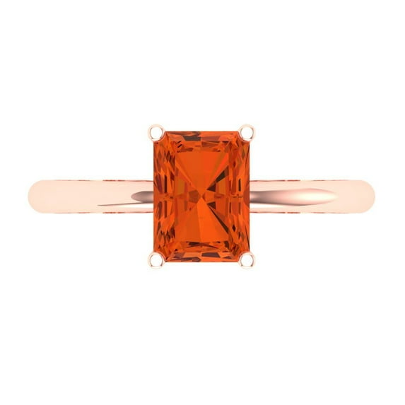 Solitaire Engagement Ring for Women - 1.75ct Simulated Red Diamond in 14K Rose Gold Promise Ring