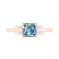 thumbnail image 1 of Solitaire Engagement Ring for Women - 1ct Blue Moissanite in 18K Rose Gold Promise Ring, 1 of 5