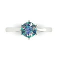 thumbnail image 1 of Solitaire Engagement Ring for Women - 1ct Blue Moissanite in 18K White Gold Promise Ring, 1 of 5