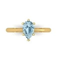 thumbnail image 1 of Solitaire Engagement Ring for Women - 1ct Natural Aquamarine in 18K Yellow Gold Promise Ring, 1 of 6