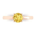 thumbnail image 1 of Solitaire Engagement Ring for Women - 1ct Natural Citrine in 18K Rose Gold Promise Ring, 1 of 6