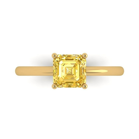 Solitaire Engagement Ring for Women - 1ct Natural Citrine in 18K Yellow Gold Promise Ring