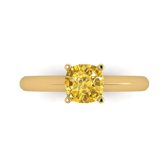 Solitaire Engagement Ring for Women - 1ct Natural Citrine in 18K Yellow Gold Promise Ring