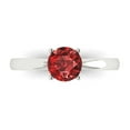 thumbnail image 1 of Solitaire Engagement Ring for Women - 1ct Natural Garnet in 18K White Gold Promise Ring, 1 of 6