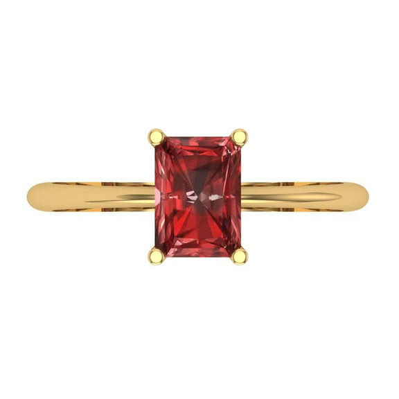 Solitaire Engagement Ring for Women - 1ct Natural Garnet in 18K Yellow Gold Promise Ring