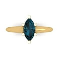 thumbnail image 1 of Clara Pucci 14K Yellow Gold Solid Gold LondonBlueTopaz Solitaire Anniversary Ring for Women - 1 cttw Marquise Cut, 1 of 7