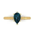 thumbnail image 1 of Solitaire Engagement Ring for Women - 1ct Natural London Blue Topaz in 14K Yellow Gold Promise Ring, 1 of 7