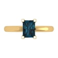 thumbnail image 1 of Solitaire Engagement Ring for Women - 1ct Natural London Blue Topaz in 18K Yellow Gold Promise Ring, 1 of 6