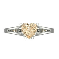 Solitaire Engagement Ring for Women - 1ct Natural Morganite in 18K White Gold Promise Ring