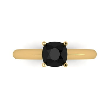 Solitaire Engagement Ring for Women - 1ct Natural Onyx in 14K Yellow Gold Promise Ring