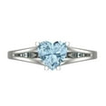 thumbnail image 1 of Solitaire Engagement Ring for Women - 1ct Natural Swiss Blue Topaz in 18K White Gold Promise Ring, 1 of 6