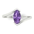 thumbnail image 1 of Solitaire Engagement Ring for Women - 1ct Simulated Alexandrite in 14K White Gold Promise Ring, 1 of 6