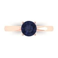 thumbnail image 1 of Solitaire Engagement Ring for Women - 1ct Simulated Blue Sapphire in 14K Rose Gold Promise Ring, 1 of 8