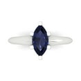 thumbnail image 1 of Solitaire Engagement Ring for Women - 1ct Simulated Blue Sapphire in 14K White Gold Promise Ring, 1 of 6