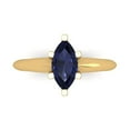 thumbnail image 1 of Solitaire Engagement Ring for Women - 1ct Simulated Blue Sapphire in 14K Yellow Gold Promise Ring, 1 of 6