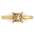 thumbnail image 1 of Solitaire Engagement Ring for Women - 1ct Simulated Champagne Diamond in 14K Yellow Gold Promise Ring, 1 of 8