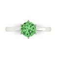 thumbnail image 1 of Solitaire Engagement Ring for Women - 1ct Simulated Green Diamond in 18K White Gold Promise Ring, 1 of 6
