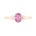 thumbnail image 1 of Solitaire Engagement Ring for Women - 1ct Simulated Pink Diamond in 18K Rose Gold Promise Ring, 1 of 6