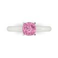 thumbnail image 1 of Solitaire Engagement Ring for Women - 1ct Simulated Pink Diamond in 18K White Gold Promise Ring, 1 of 6