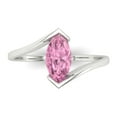 thumbnail image 1 of Solitaire Engagement Ring for Women - 1ct Simulated Pink Diamond in 18K White Gold Promise Ring, 1 of 6
