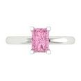 thumbnail image 1 of Solitaire Engagement Ring for Women - 1ct Simulated Pink Diamond in 18K White Gold Promise Ring, 1 of 6