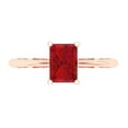 thumbnail image 1 of Solitaire Engagement Ring for Women - 1ct Simulated Ruby in 14K Rose Gold Promise Ring, 1 of 6