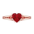 thumbnail image 1 of Solitaire Engagement Ring for Women - 1ct Simulated Ruby in 14K Rose Gold Promise Ring, 1 of 6