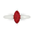 thumbnail image 1 of Solitaire Engagement Ring for Women - 1ct Simulated Ruby in 14K White Gold Promise Ring, 1 of 7
