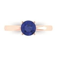 thumbnail image 1 of Solitaire Engagement Ring for Women - 1ct Simulated Tanzanite in 14K Rose Gold Promise Ring, 1 of 8