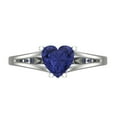 thumbnail image 1 of Solitaire Engagement Ring for Women - 1ct Simulated Tanzanite in 14K White Gold Promise Ring, 1 of 8