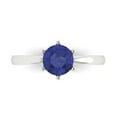 thumbnail image 1 of Solitaire Engagement Ring for Women - 1ct Simulated Tanzanite in 14K White Gold Promise Ring, 1 of 6