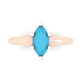 thumbnail image 1 of Solitaire Engagement Ring for Women - 1ct Simulated Turquoise in 14K Rose Gold Promise Ring, 1 of 7