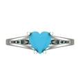 thumbnail image 1 of Solitaire Engagement Ring for Women - 1ct Simulated Turquoise in 14K White Gold Promise Ring, 1 of 8