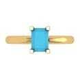 thumbnail image 1 of Solitaire Engagement Ring for Women - 1ct Simulated Turquoise in 14K Yellow Gold Promise Ring, 1 of 8