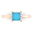 thumbnail image 1 of Solitaire Engagement Ring for Women - 1ct Simulated Turquoise in 18K Rose Gold Promise Ring, 1 of 6
