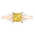 thumbnail image 1 of Solitaire Engagement Ring for Women - 1ct Simulated Yellow Diamond in 14K Rose Gold Promise Ring, 1 of 6