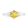 thumbnail image 1 of Solitaire Engagement Ring for Women - 1ct Simulated Yellow Diamond in 18K White Gold Promise Ring, 1 of 6