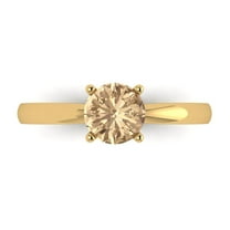 Solitaire Engagement Ring for Women - 1ct Yellow Moissanite in 18K Yellow Gold Promise Ring