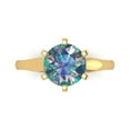 thumbnail image 1 of Solitaire Engagement Ring for Women - 2.5ct Blue Moissanite in 18K Yellow Gold Promise Ring, 1 of 6