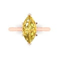 thumbnail image 1 of Solitaire Engagement Ring for Women - 2.5ct Natural Citrine in 14K Rose Gold Promise Ring, 1 of 6