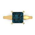 thumbnail image 1 of Solitaire Engagement Ring for Women - 2.5ct Natural London Blue Topaz in 14K Yellow Gold Promise Ring, 1 of 6
