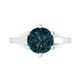 thumbnail image 1 of Solitaire Engagement Ring for Women - 2.5ct Natural London Blue Topaz in 18K White Gold Promise Ring, 1 of 6