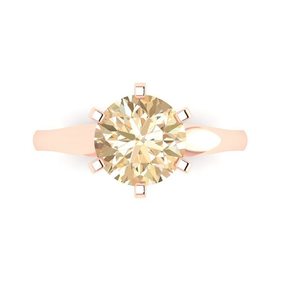 Solitaire Engagement Ring for Women - 2.5ct Natural Morganite in 14K Rose Gold Promise Ring
