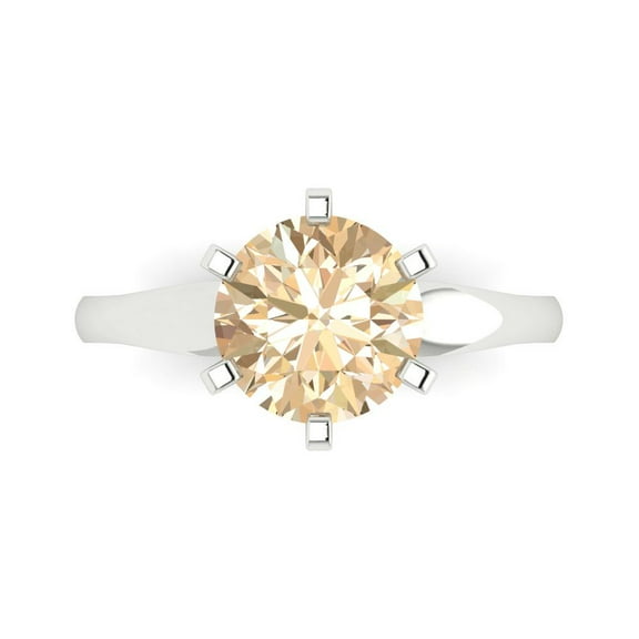 Solitaire Engagement Ring for Women - 2.5ct Natural Morganite in 14K White Gold Promise Ring